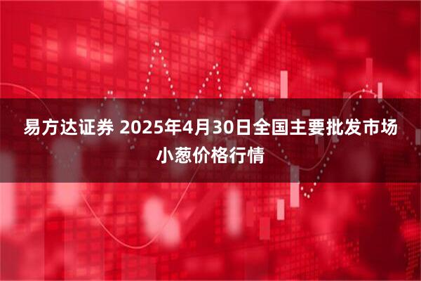 易方达证券 2025年4月30日全国主要批发市场小葱价格行情
